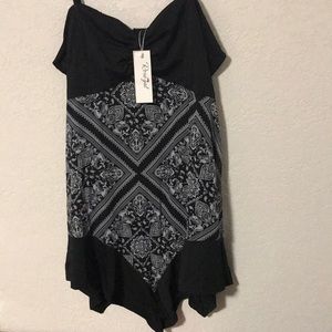 NWT Black and white handkerchief sundress size 2X